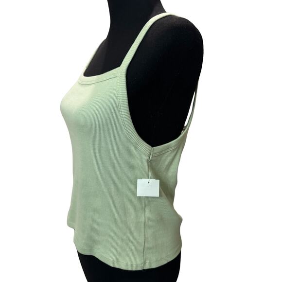 New - TOPSHOP ~  Sage Rib Square Neck Tank Top Size 8-10 FALL VIBES - Picture 4 of 7